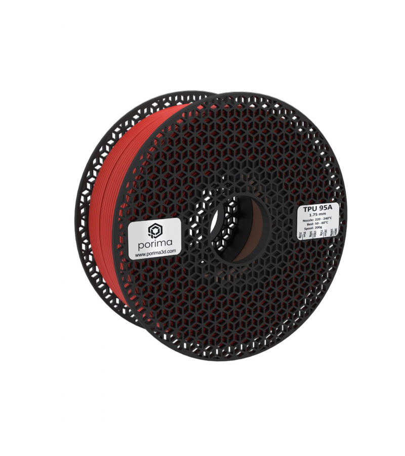 Porima TPU Flex 95A Filament Kırmızı 1.75mm 1Kg