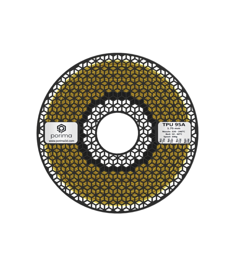 Porima TPU Flex 95A Filament Sarı 1.75mm 1Kg