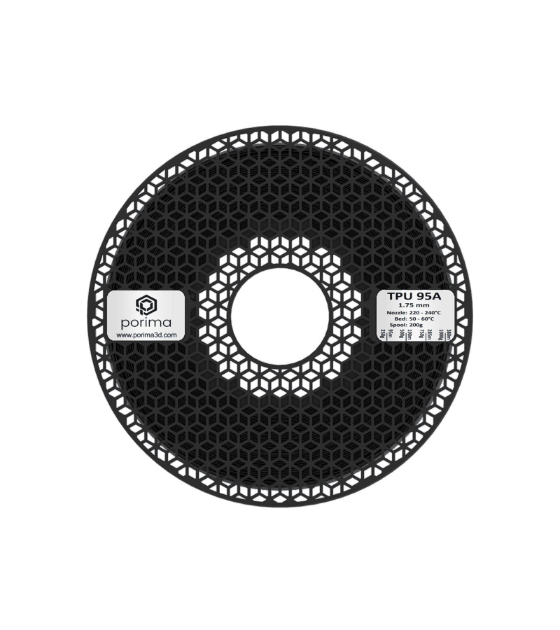 Porima TPU Flex 95A Filament Siyah 1.75mm 1Kg