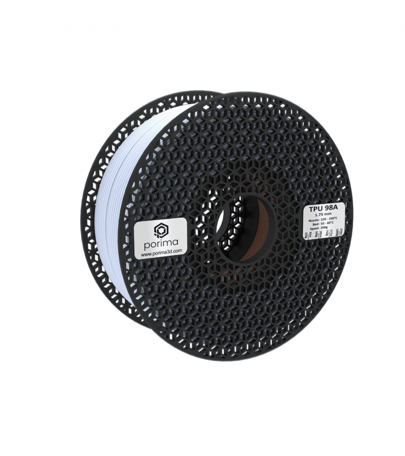 Porima TPU Flex 98A Filament Beyaz 1.75mm 1Kg