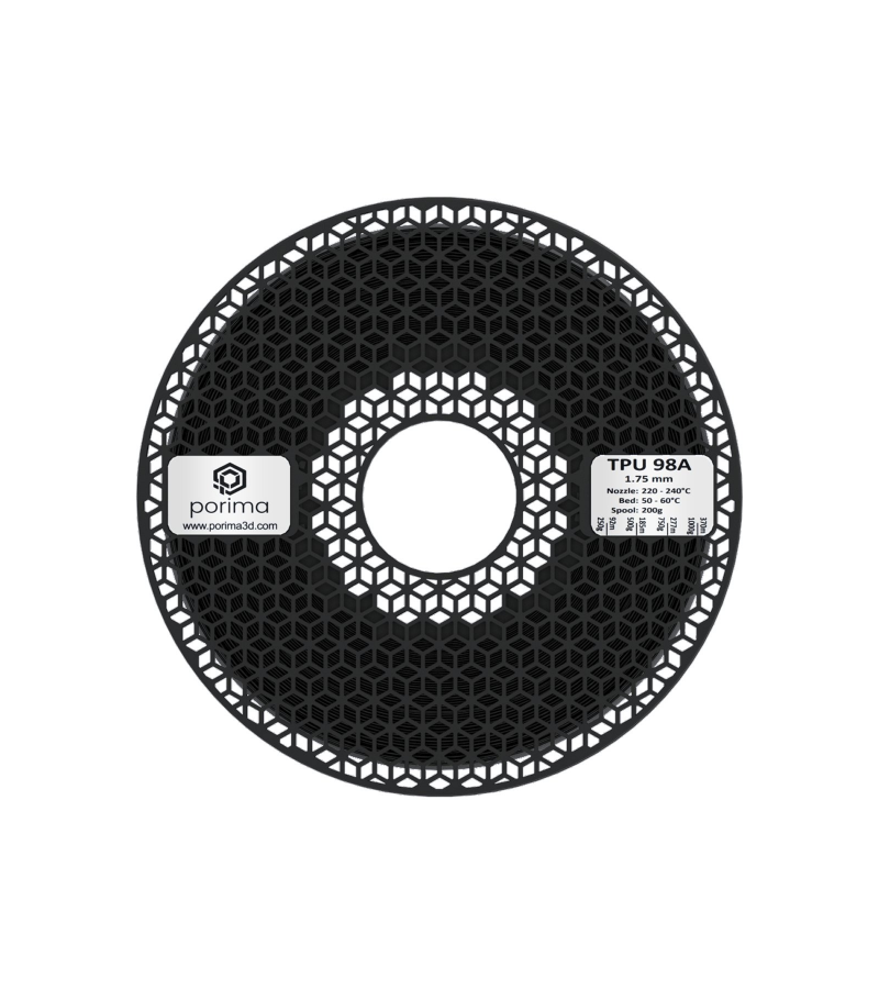 Porima TPU Flex 98A Filament Siyah 1.75mm 1Kg