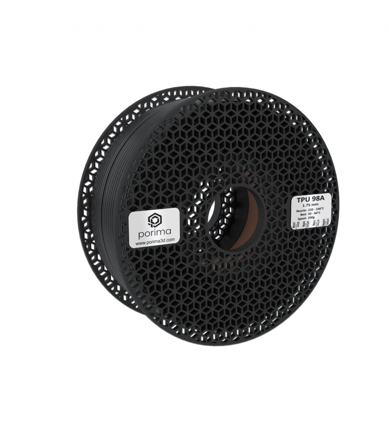 Porima TPU Flex 98A Filament Siyah 1.75mm 1Kg