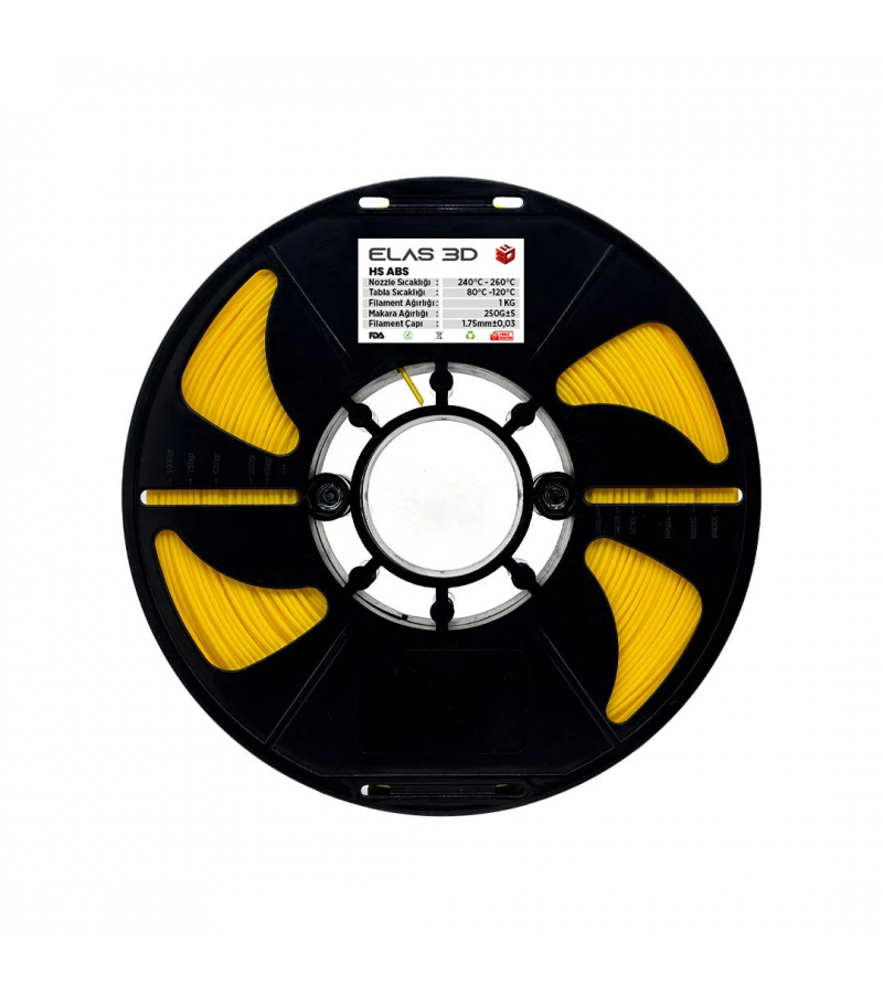 Elas 3D Sarı Hs ABS Filament 1.75mm 1kg
