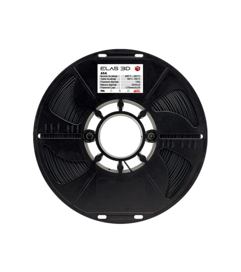 ELAS Siyah ASA 1.75mm 1 KG Filament