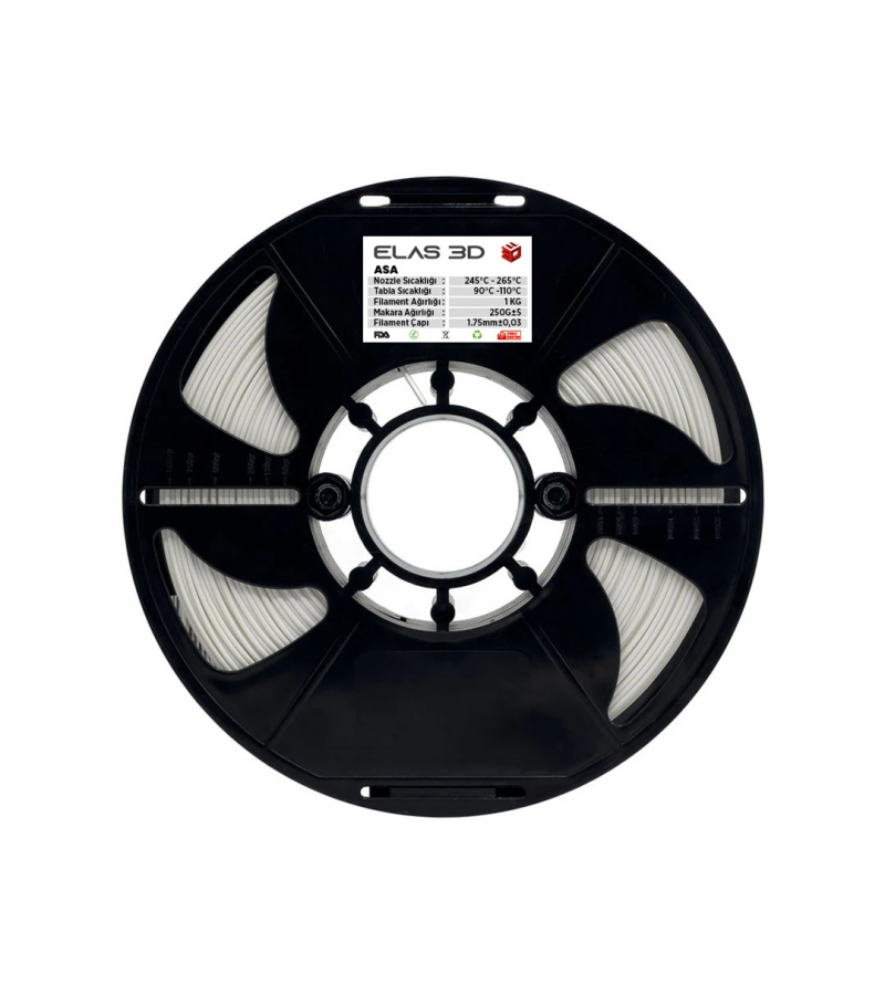 ELAS Beyaz ASA 1.75mm 1 KG Filament