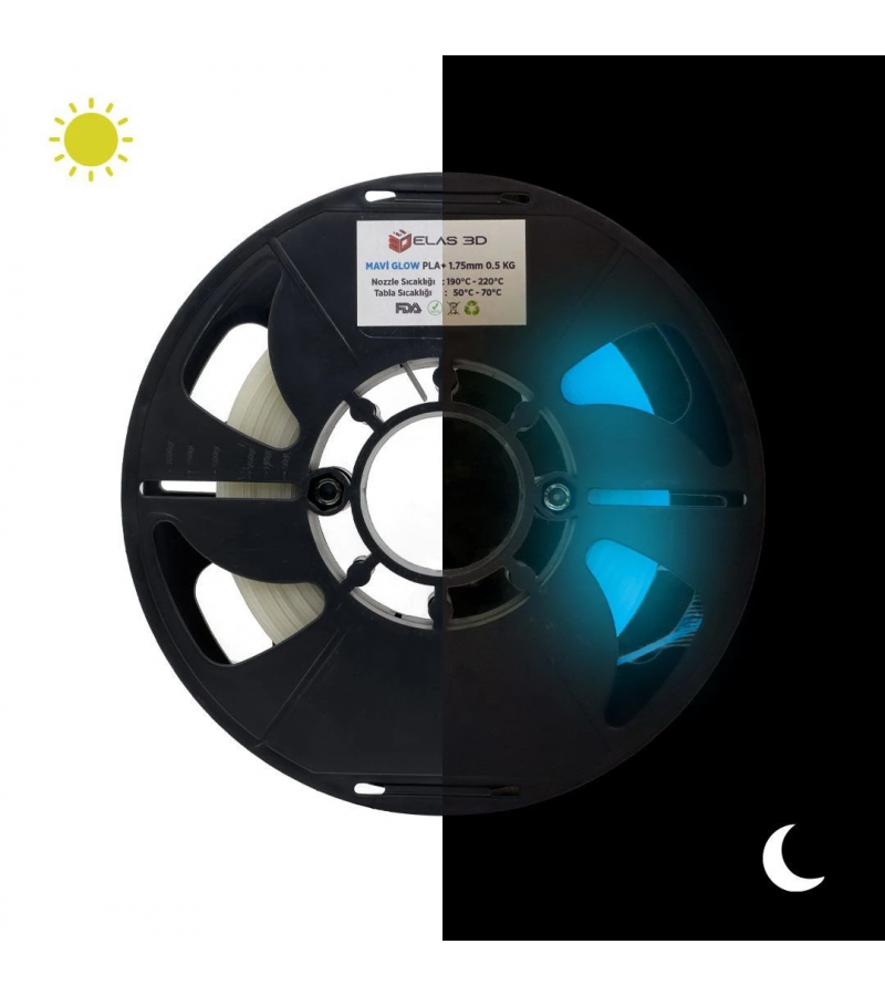 ELAS Mavi GLOW PLA+ Filament 1.75mm