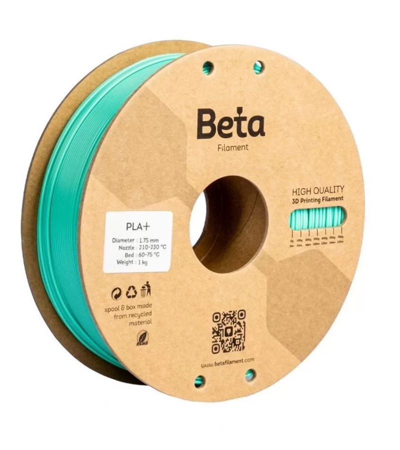 Beta PLA+ Filament Aqua Green 1.75 mm 1 kg